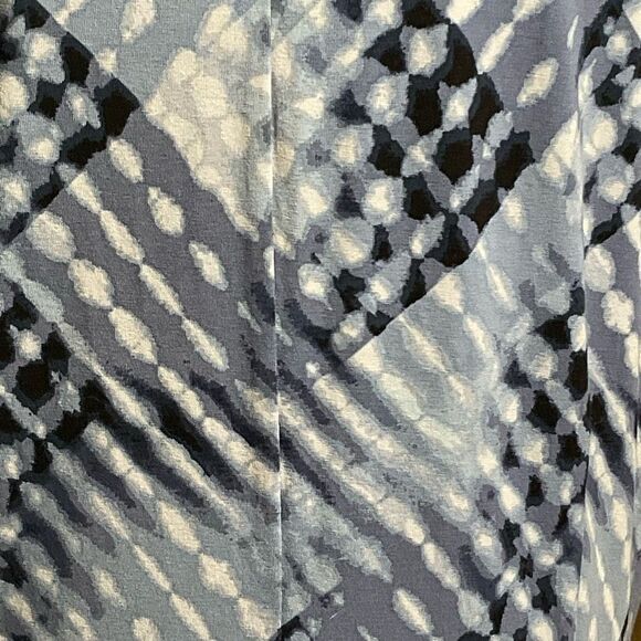 NIC+ZOE Cross Over Twist Dress, Blue & White Tie-dye Effect Print, Size XL - Picture 9 of 9